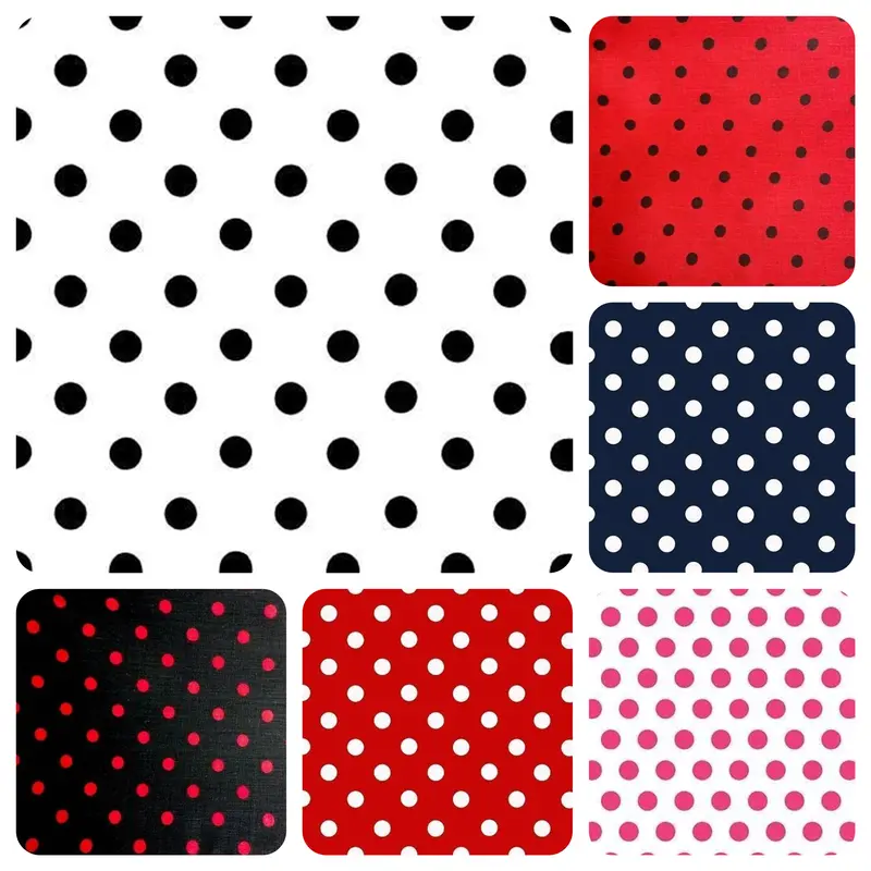 1/2-Inch Polka Dot Cotton-Polyester Fabric – Yardage For Craft & Apparel 1
