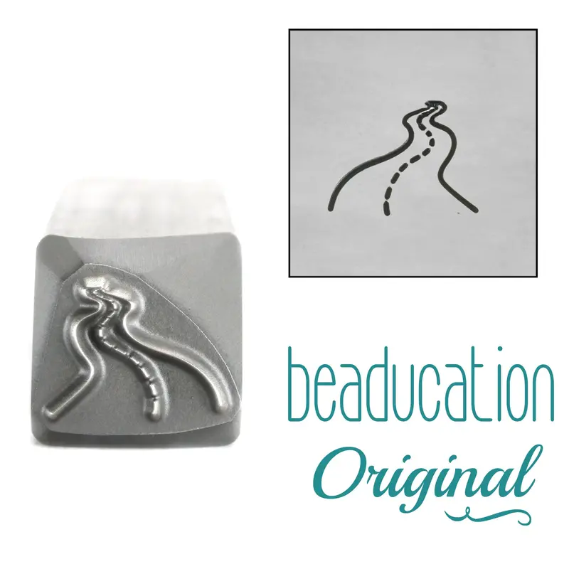 10Mm Curving Road Metal Stamp – Beaducation Scenic Journey Die 1