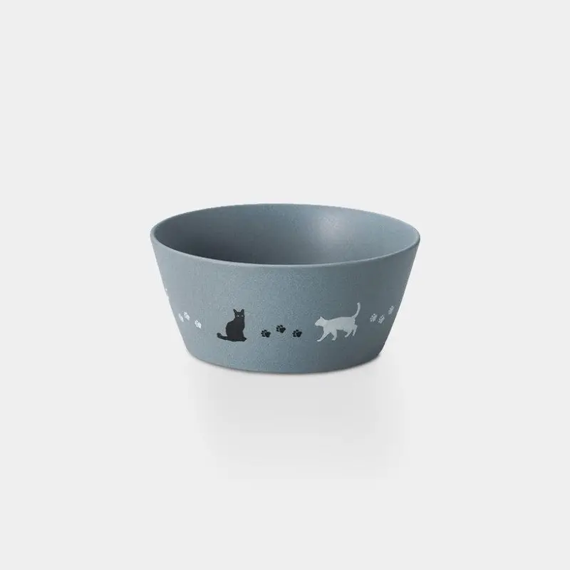 13 Cm Luminous Cat Ceramic Bowl – Matte Light Gray | Mino Ware 1
