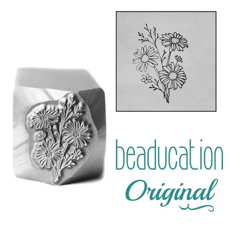 14Mm Daisy Bouquet Metal Design Stamp – Beaducation Original 1