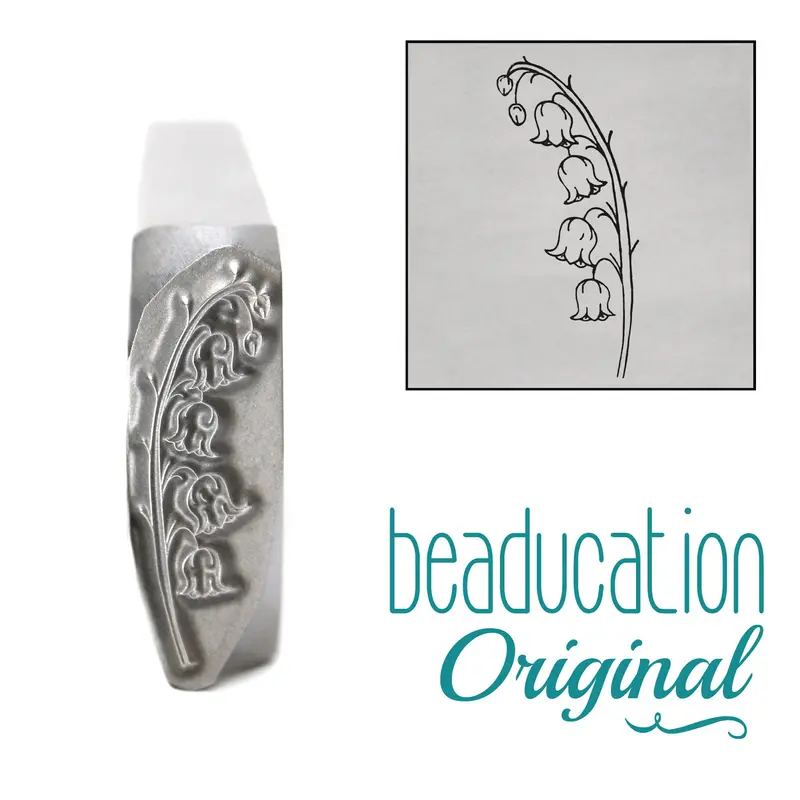 16Mm Lily Of The Valley Facing Left Metal Stamp – Beaducation Botanical Series 1