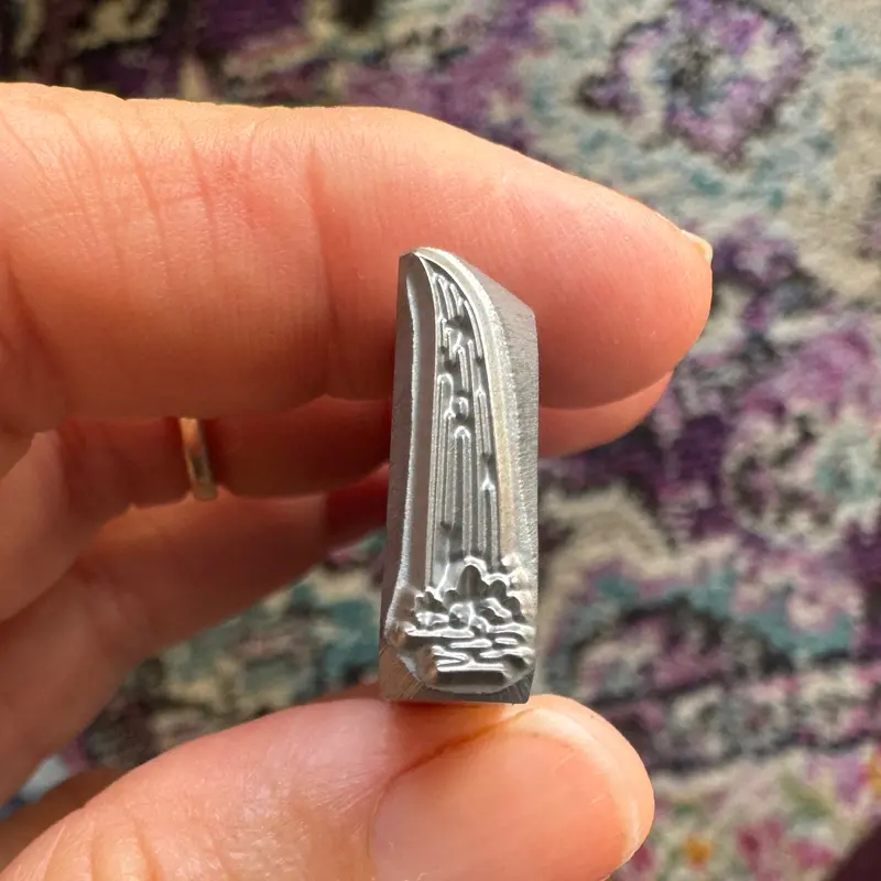 17Mm Tall Waterfall Metal Texture Stamp – Beaducation Original 1