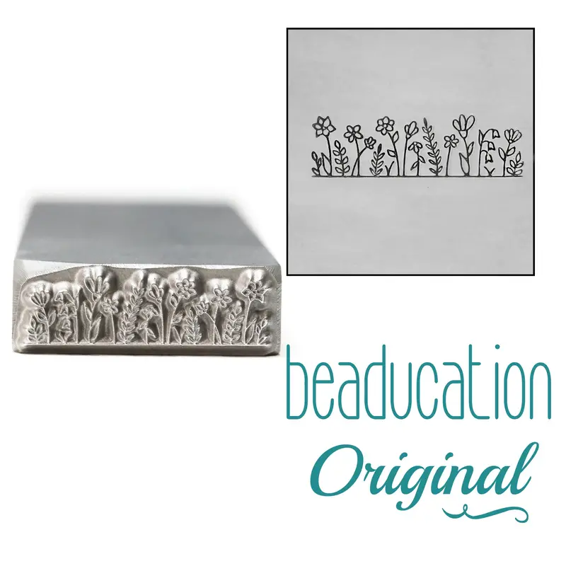 17Mm Wildflower Field Metal Texture Stamp – Beaducation Original 1