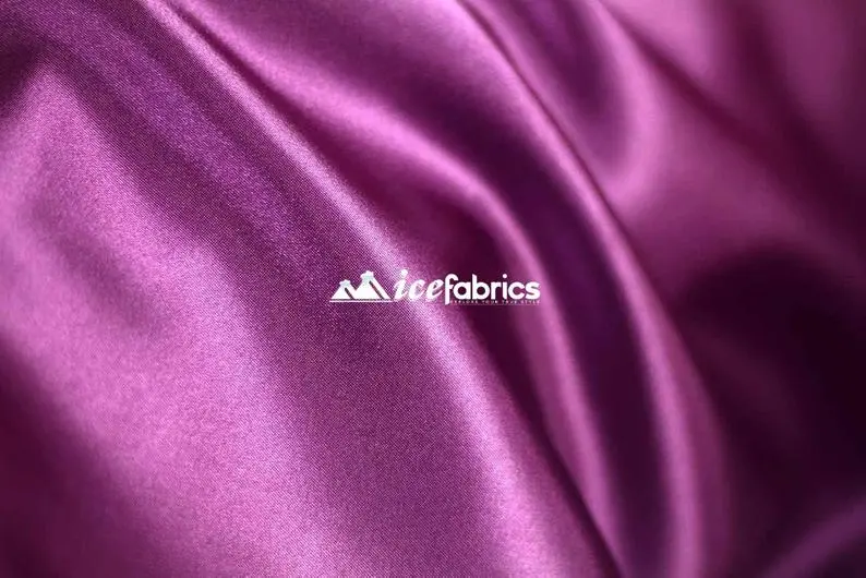 2% Stretch Satin Spandex Fabric By The Yard In Jewel Purple 1