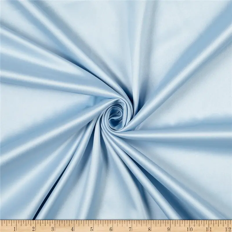 2% Stretch Satin Spandex Fabric By The Yard In Light Blue 1