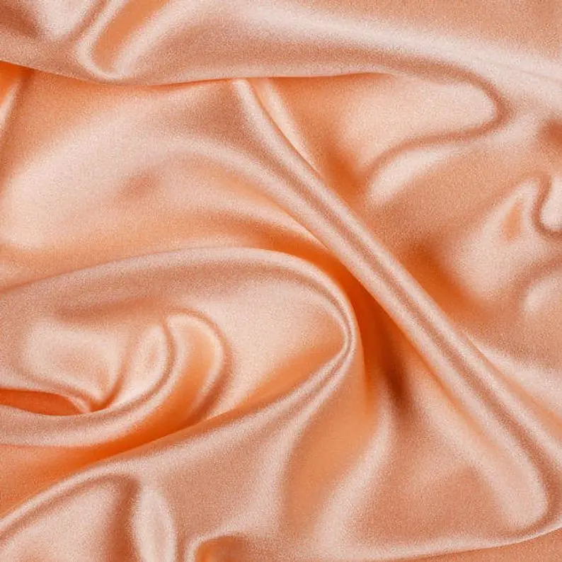 2% Stretch Satin Spandex Fabric By The Yard In Peach 1