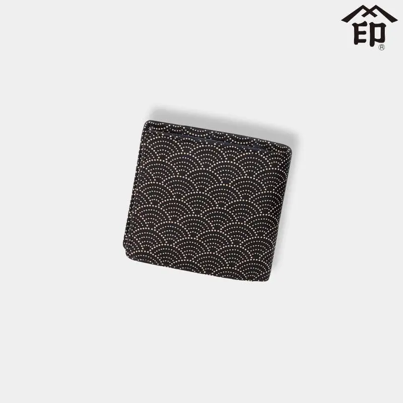 2008 Wave Pattern Bundle Wallet In Black Base With White Lacquer | Koushu Inden By Inden-Ya 1