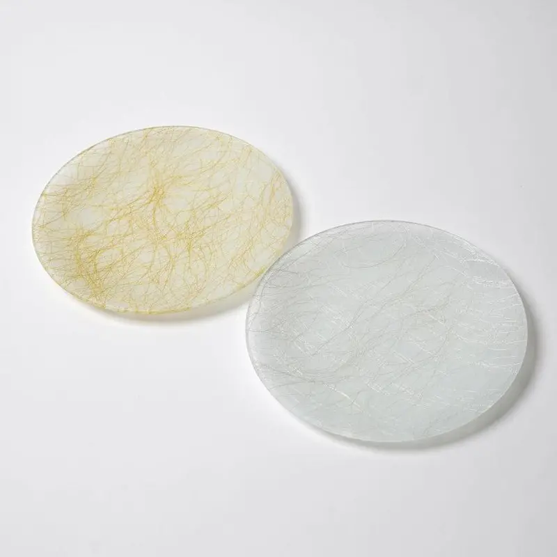 22 Cm Gold And Silver Round Plate Pair – Nishijin Textile Tableware By Emura Shoten 1