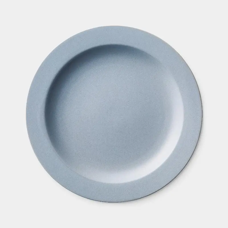 24 Cm Round Ceramic Plate – Matte Light Gray Finish | Mino Ware Collection 1