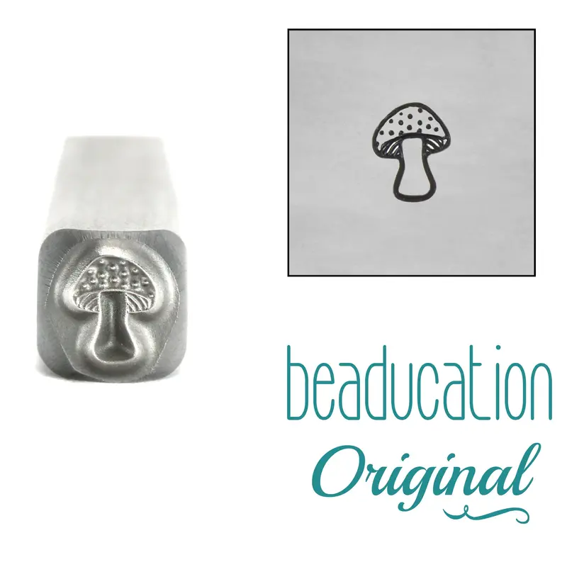 4.5Mm Mini Mushroom Metal Stamp – Compact Beaducation Nature Impression 1
