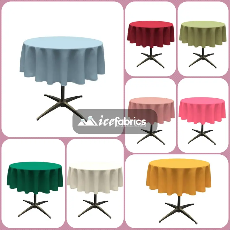 51-Inch Round Polyester Tablecloth – 18 Color Options 1