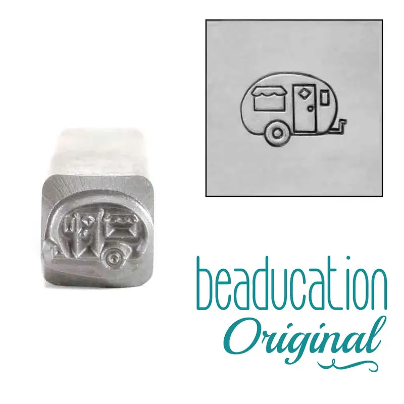 8Mm Camper Van Pointing Right Metal Stamp – Beaducation Travel Collection 1