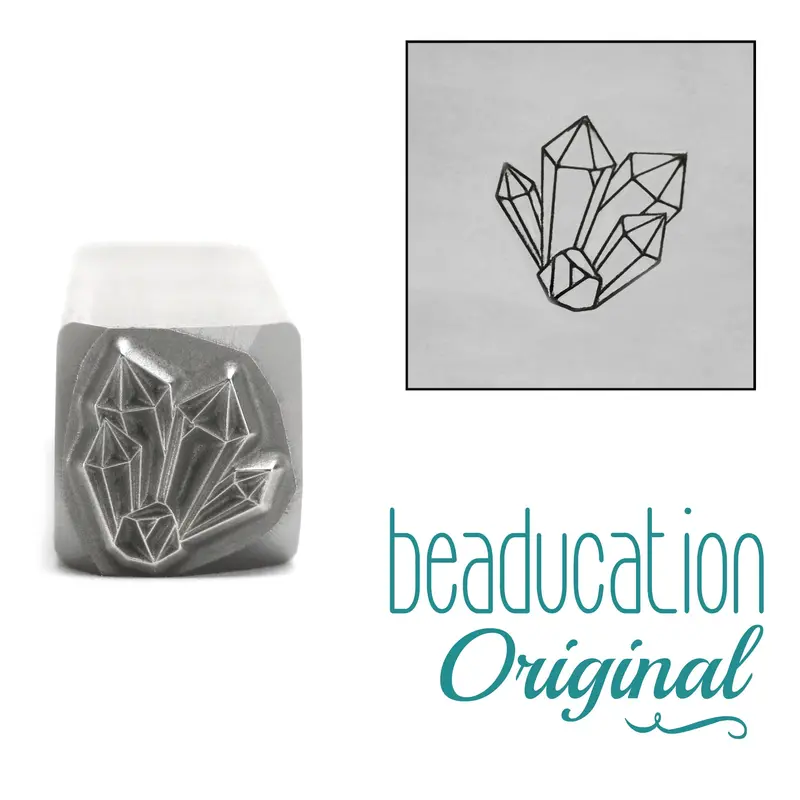 8Mm Crystal Cluster Metal Texture Stamp – Beaducation Original 1