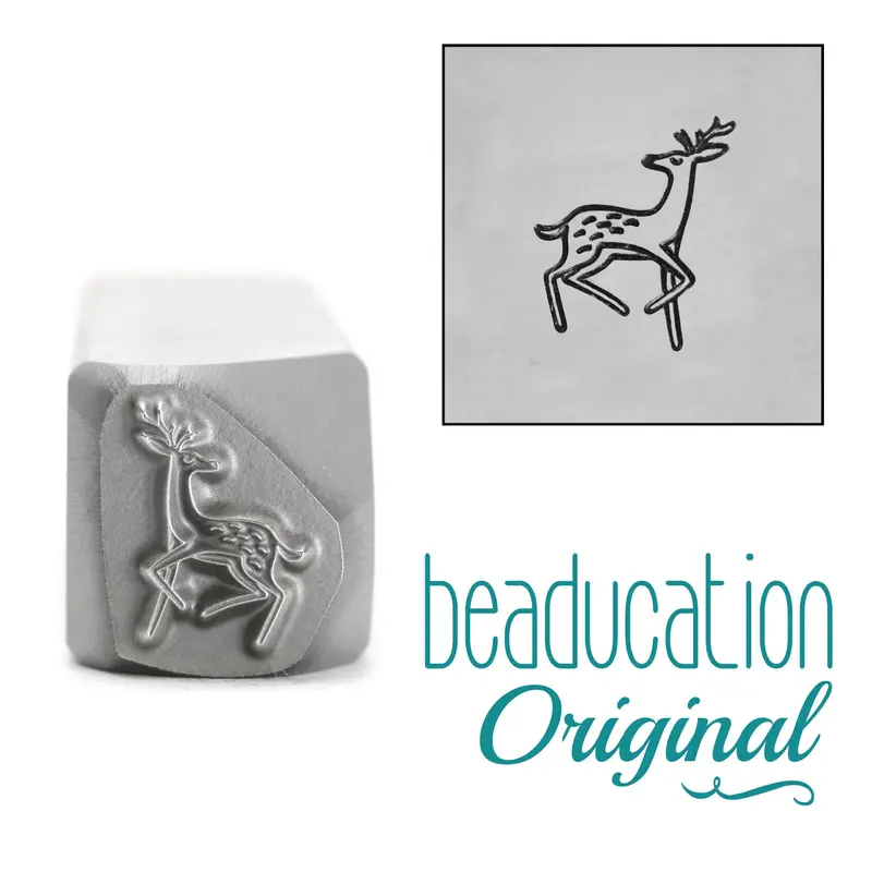 9.5Mm Graceful Deer Trotting Right Metal Stamp – Beaducation Wildlife Embossing Tool 1