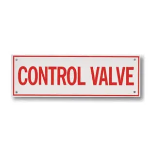 A143 Control Valve Identification Sign – Brooks Fire System Operation Label 1
