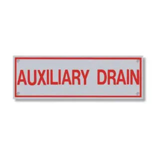 A225 Auxiliary Drain Identification Sign – Brooks Fire System Label 1