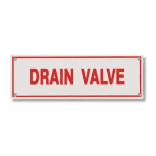 A228 Drain Valve Identification Sign – Brooks Fire System Tag 1