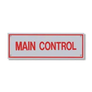 A233 Main Control Valve Identification Sign – Brooks Fire System Marker 1