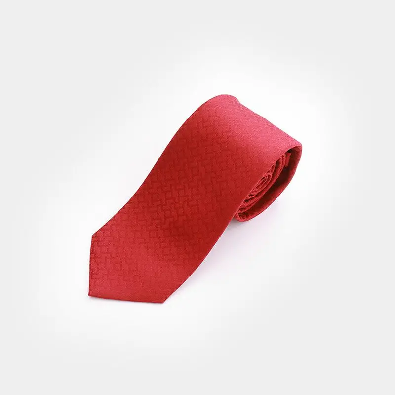 Ajiro-No-Manji Pattern Silk Tie In Red C – Hakata Woven By Okano 1