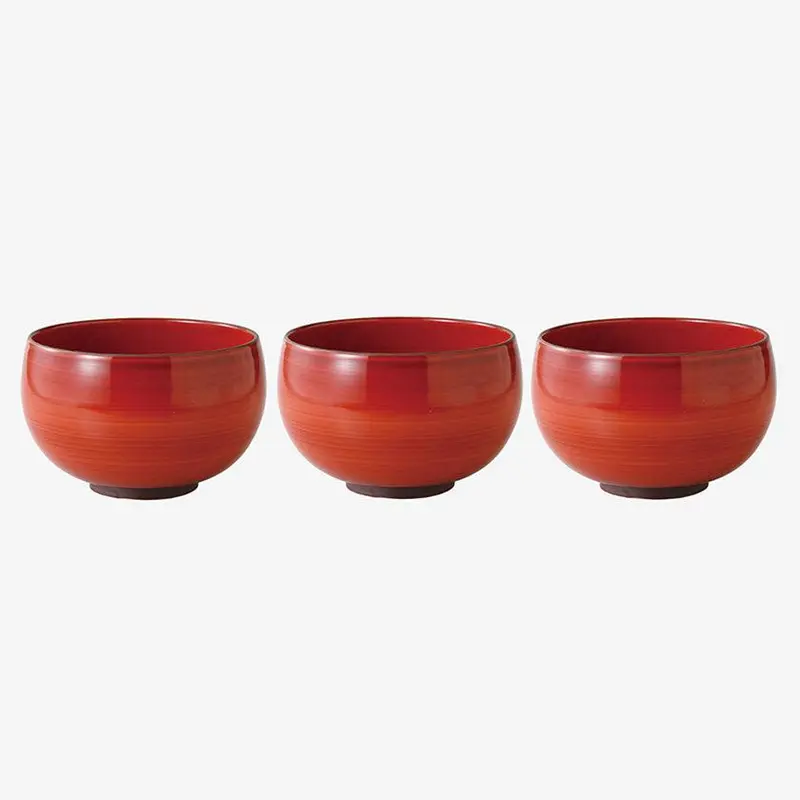 Akamaki Red Bowl Set – Three-Piece Handmade Collection | Hasami Ware 1