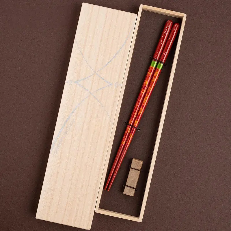 Akatsuki Night Sky Chopsticks With Rest – 22.5 Cm Artisan Paulownia Packaging By Wakasa Crystal 1