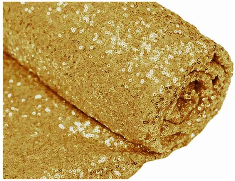 All-Over Gold Sequin Fabric – Shiny Metallic Stretch Base 1