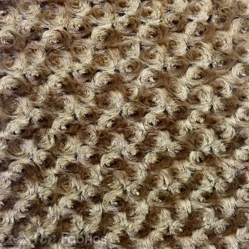Almond Hue Rosebud Minky Blanket Fabric – Premium Rosesoft Feel 1
