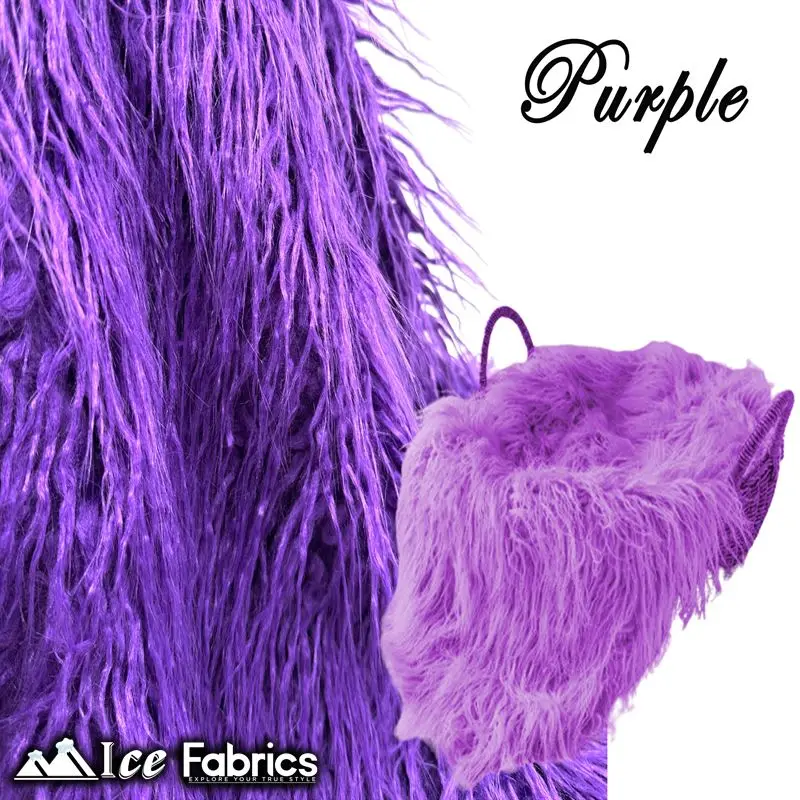 Amethyst Purple Mongolian Faux Fur Fabric – Yeti Luxe Designer Grade 1