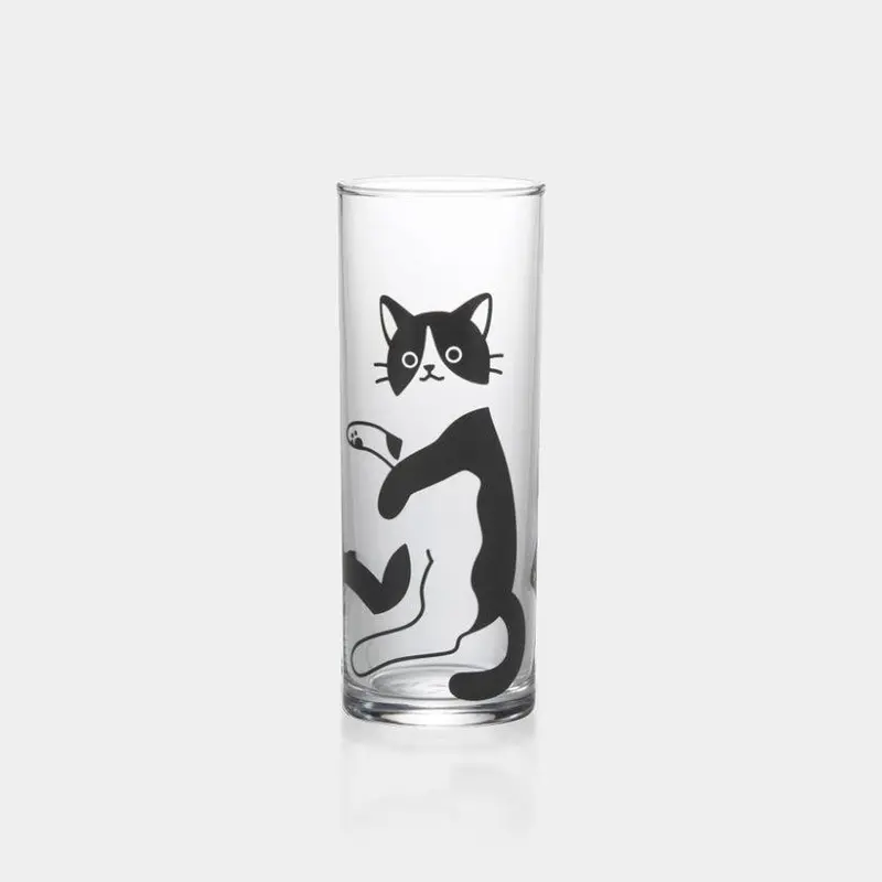Animal-Themed Glass Tumbler – Cat Illustration By Marumo Takagi Studio 1