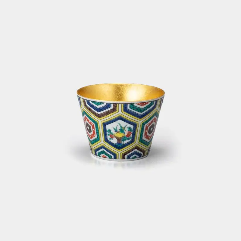 Antique-Style Kutani Bowl – Classic Motif Ceramic With Kanazawa Gold Leaf 1