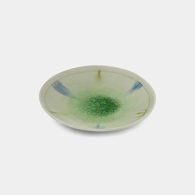 Ash-Glazed Hibiki Sansai Platter (21 Cm) – Rustic Kyoto Kiyomizu Ware By Dainichi 1
