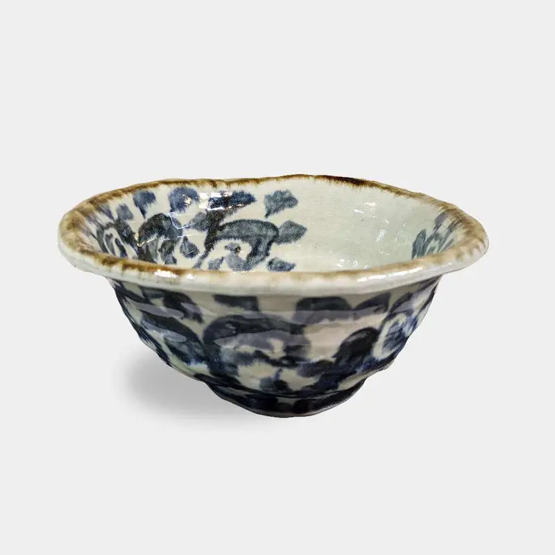 Asymmetrical Octopus Arabesque Rice Bowl (5.5-Inch) | Artistic Mino Ware | Marumo Kato 1