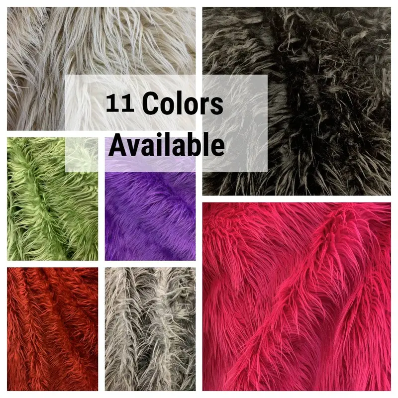Authentic Mongolian-Style Long-Pile Faux Fur Fabric Yardage 1