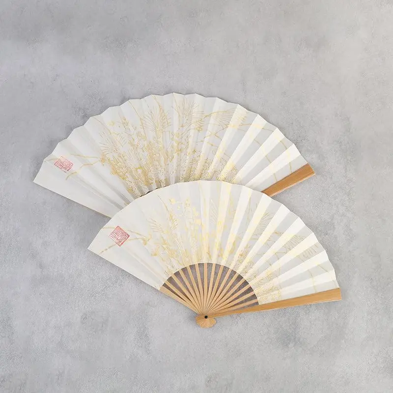Autumn Grass Motif Hand Fan – Seasonal Karakami Artistry | Karagen 1