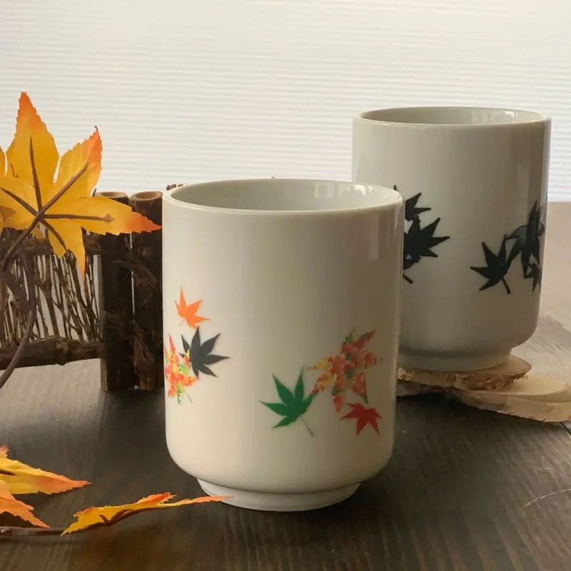 Autumn Leaves Yunomi Tea Cup – Shun Japan Magic Series, Mino Ware 1