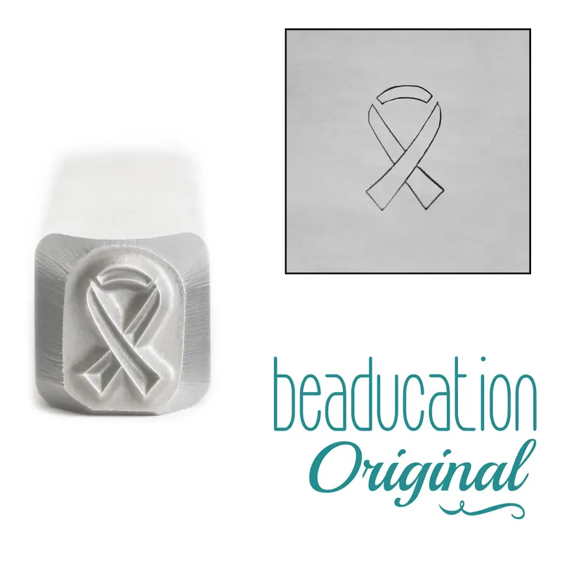 Awareness Ribbon Symbol Metal Stamp, 8Mm – Beaducation Original 1