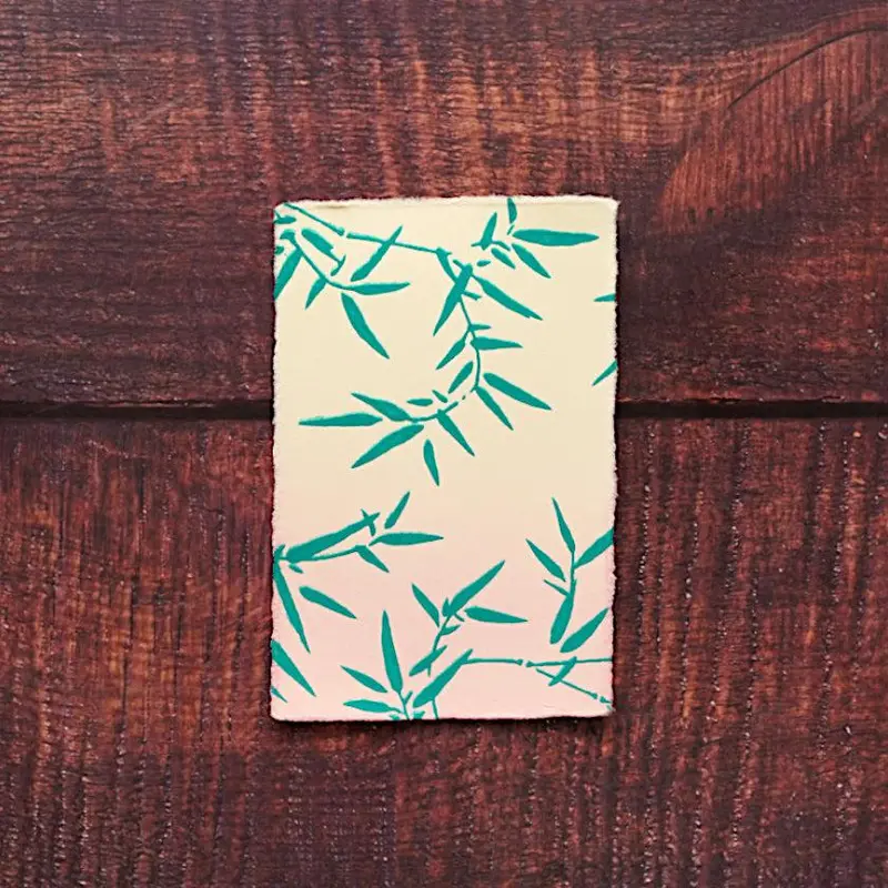 Bamboo Grass Pink Single Postcard – Karagen Karakami Soft Gradient Pattern 1