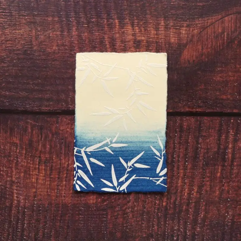 Bamboo Grass Postcards – Sapphire Blue Pack (3 Cards) | Karagen X Karakami 1
