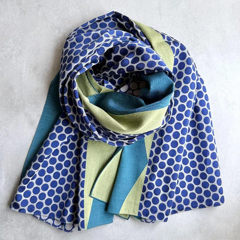 Banshu-Ori Jacquard Long Cupro Scarf In Purple – Artisan Woven Cupro By Pols 1