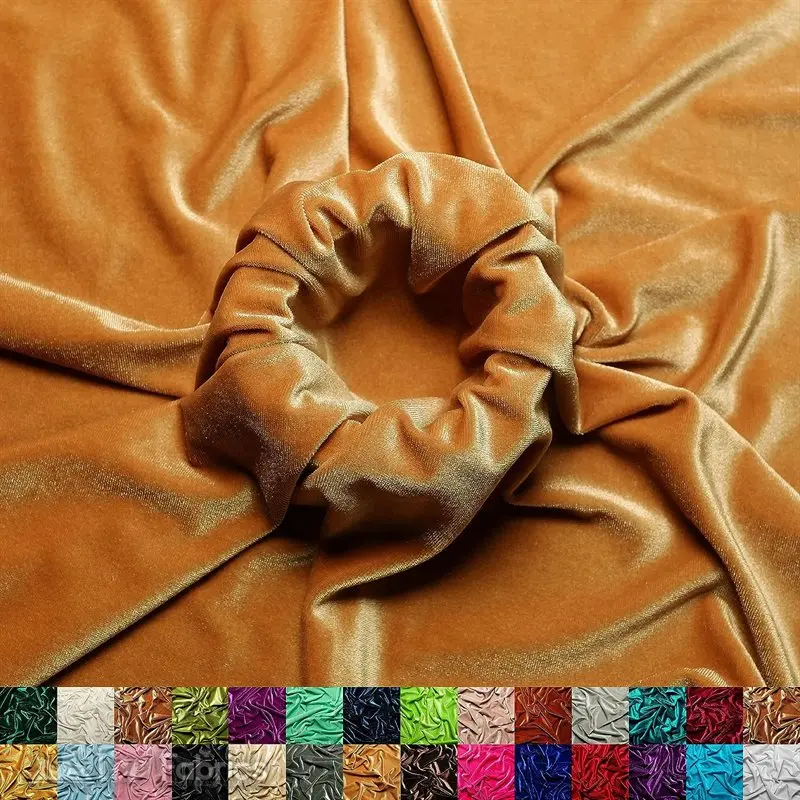 Beige Stretch Velvet Upholstery Material – Warm Neutral & Flexible 1