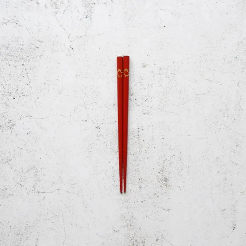 Bird Zodiac Chopsticks For Kids – Red Wajima Lacquer | Hashimoto Kousaku Sikki 1
