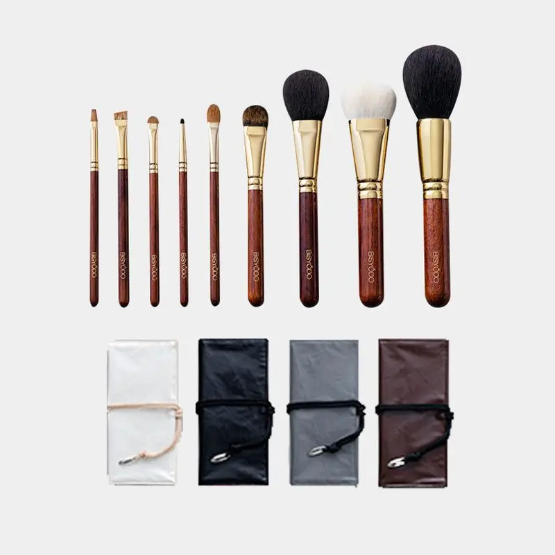 Bisyodo 9-Piece Professional Brush Set With Luxury Pouch – Full Face Collection 1