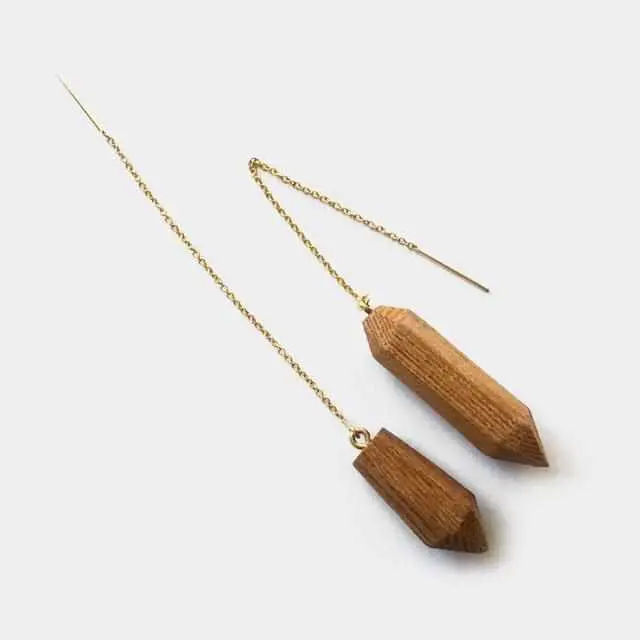 Biwako No Shizuku Altar Ornament – Hand-Pierced Earrings In Premium Zelkova | Kiki, Hikone 1