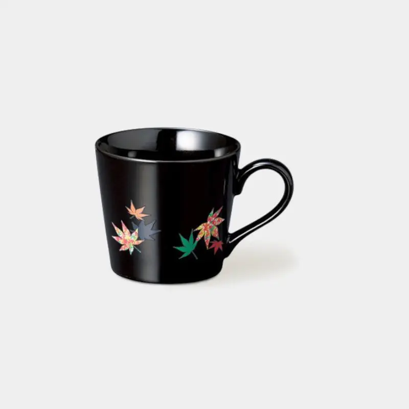 Black Autumn Leaves Ceramic Mug – Artisan Mino Ware From Marumo Takagi 1
