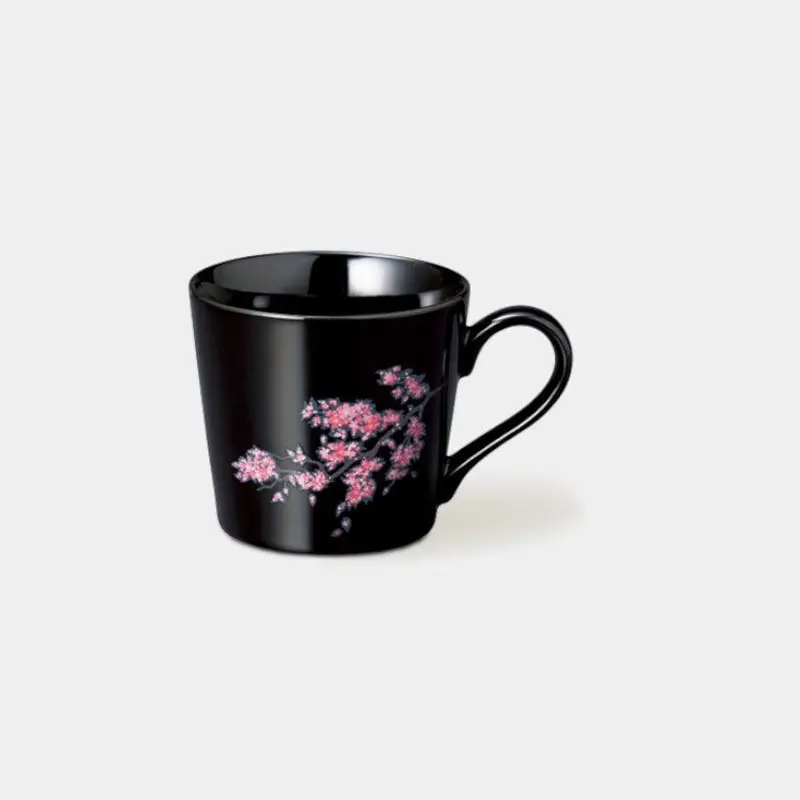 Black Cherry Blossom Ceramic Mug – Japanese Mino Ware Crafted By Marumo Takagi 1