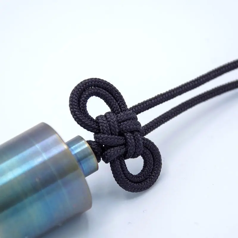 Black Chibi-Style Buddhist Bell With Double Knot Accent – Linne & Orin Line 1