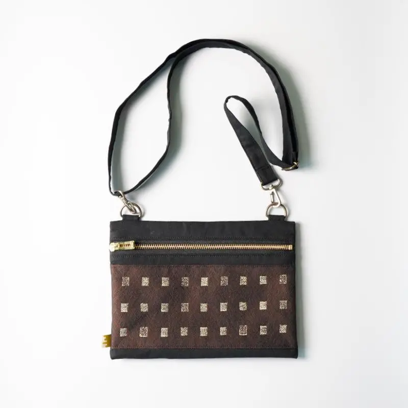 Black Chocolate Crossbody Bag – Luxe Nishijin Woven Craft 1