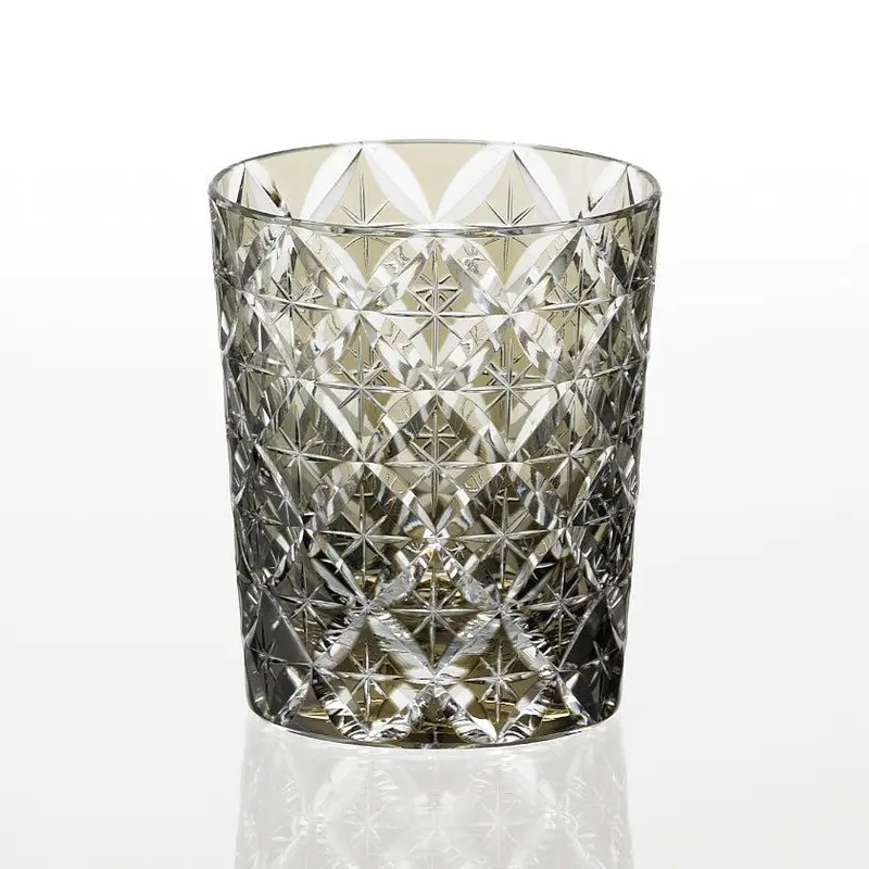Black Circle Mesh Whiskey Glass – Edo Kiriko Design By Satoshi Nabetani 1