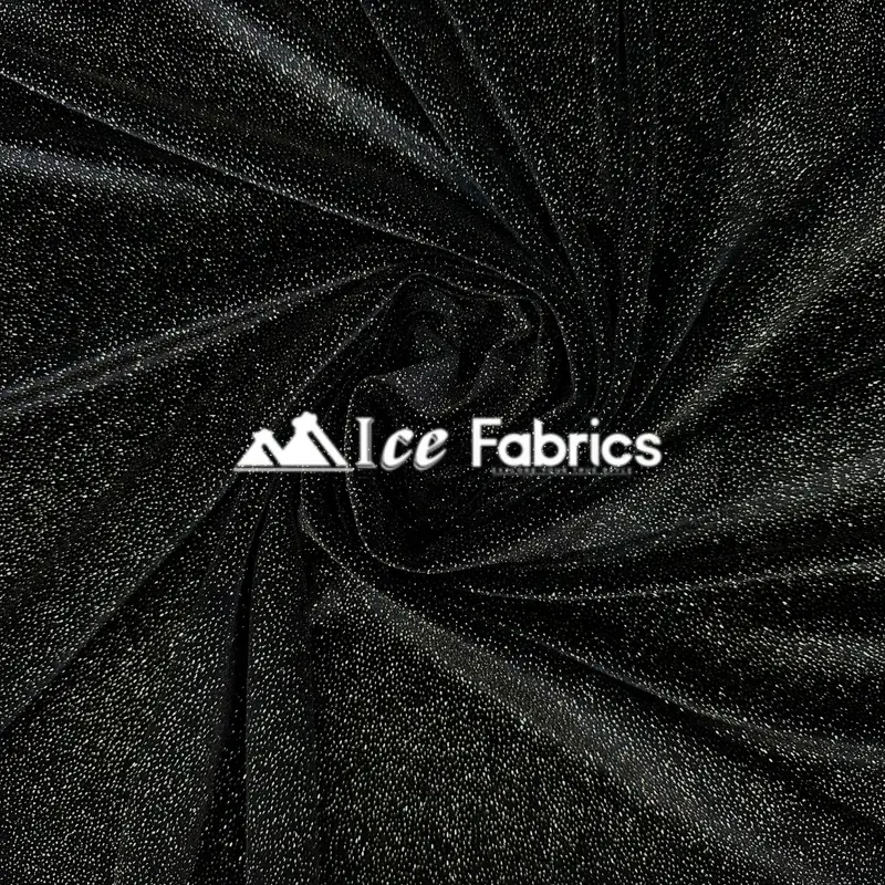 Black & Gold Glitter Stretch Velvet Upholstery Fabric – Velvetglow Series 1