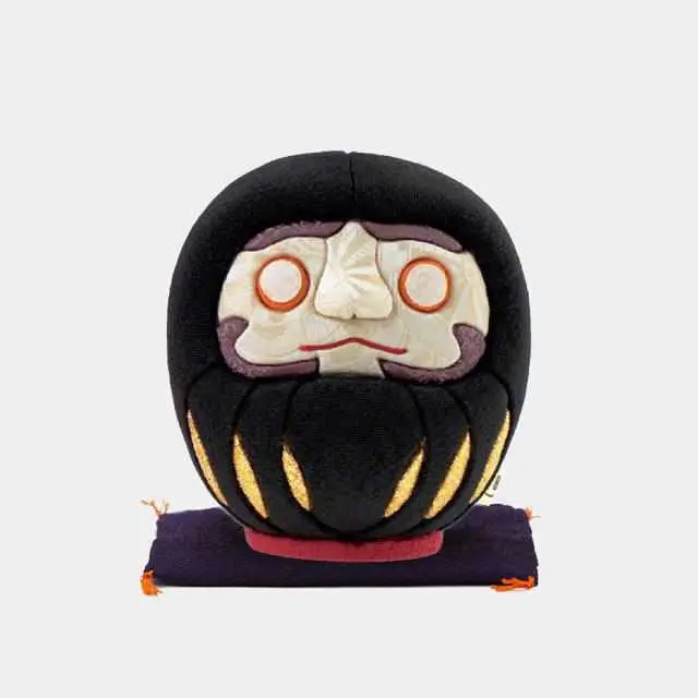 Black Great Seer Daruma – Striking Matte Finish, Kakinuma Crafted 1